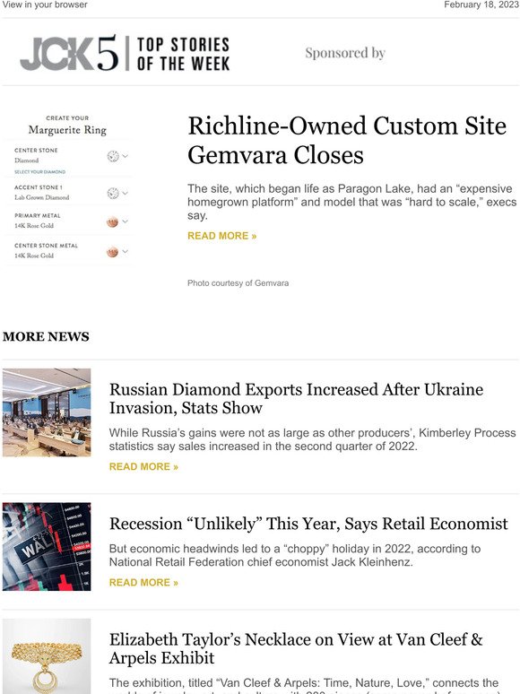 Richline-Owned Custom Site Gemvara Closes