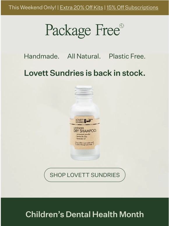 Package Free Shop Back in Stock! Milled