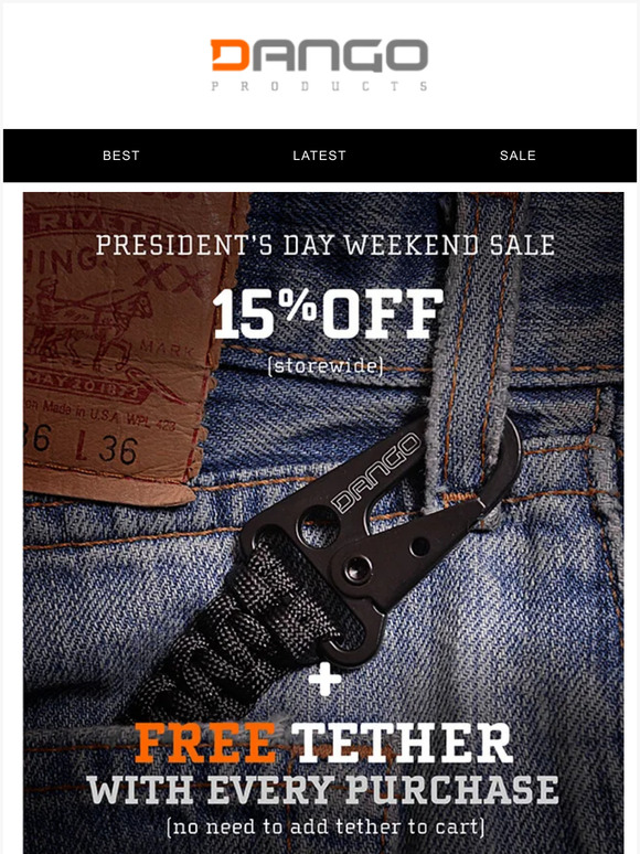 🇺🇲President’s Day Special - 15% off + Free Tether with every purchase - code: PRES15
