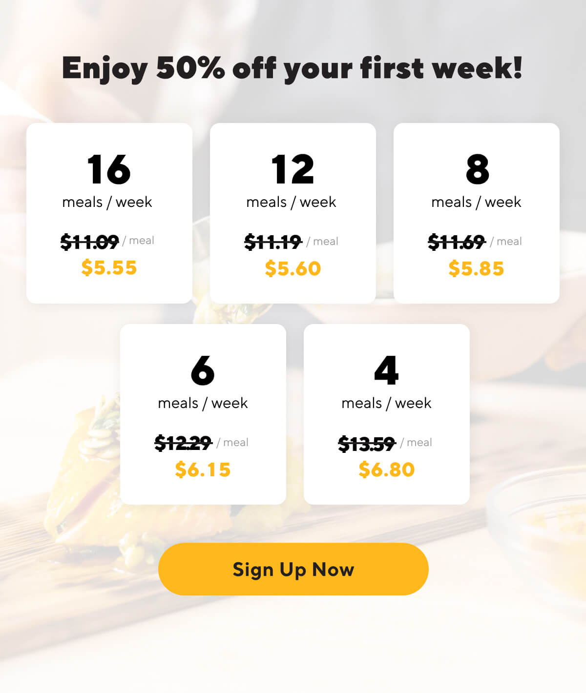 Enjoy 50% off your first week! Sign up now.