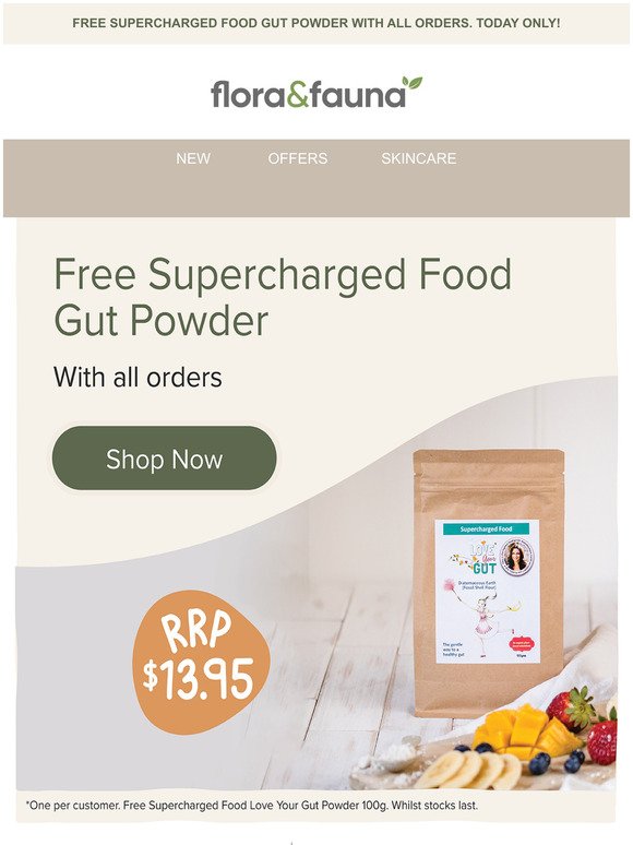 FREE Supercharged Food Gut Powder Today! 😄