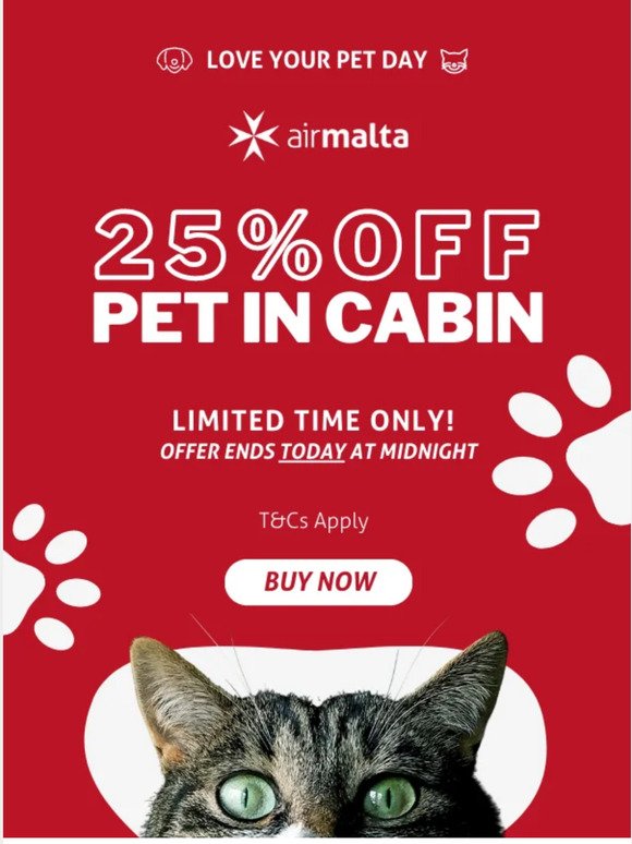 PAWs up! | 25% OFF on Pet in Cabin