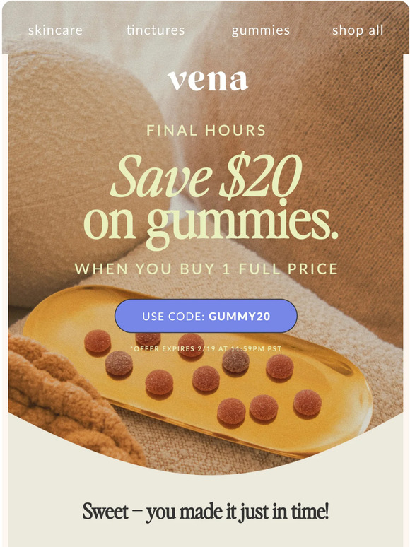 Vena CBD (US) Final Countdown Save 20 on Gummies Now! ⏰ Milled