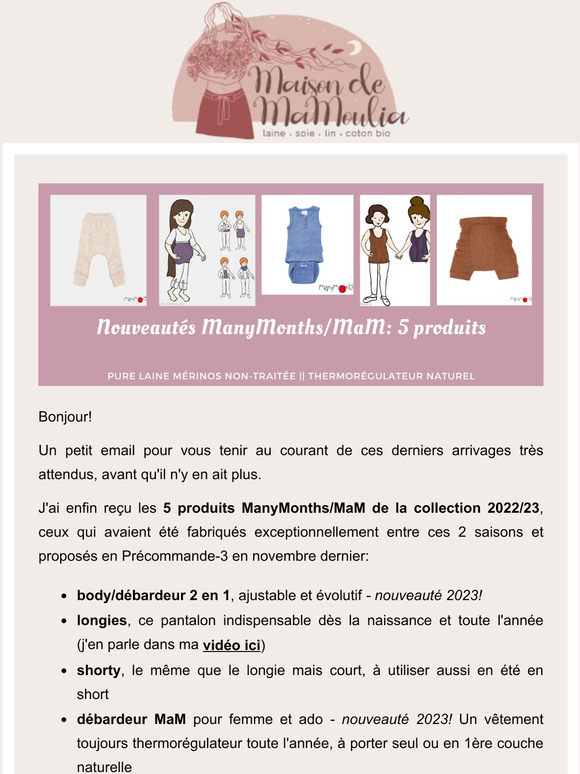 Arrivages: laine ManyMonths/MaM || Literie Saling