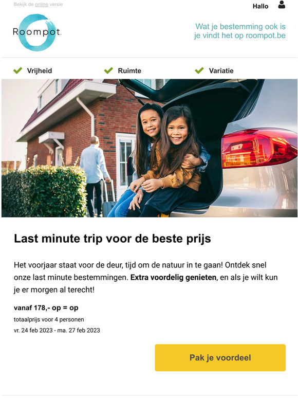 Last Minutes vanaf 178,-: geniet van een welverdiende break!