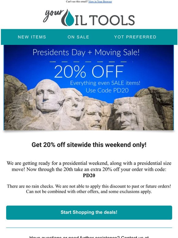 Celebrate Presidents Day with 20% Off 🎉