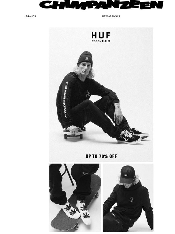 🤑 HUF Essentials : Up to 70% off everything
