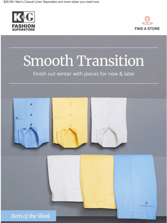 K G Fashion Online Shopping.K&G Fashion Super Store: INSIDE: Men's & Women's Items of the Week | Milled