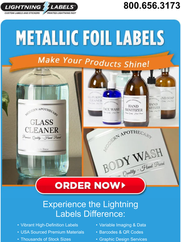 Lightning Labels Metallic Foil Labels Are Perfect for an Upscale