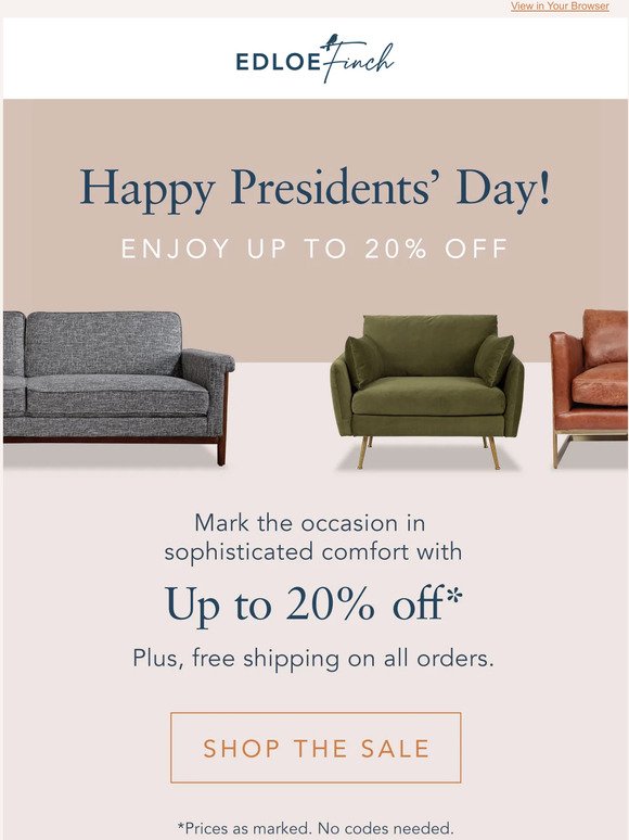 Celebrate Presidents’ Day with Savings