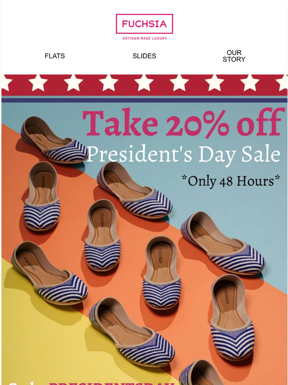 20% off for Presidents (& you!) 😉