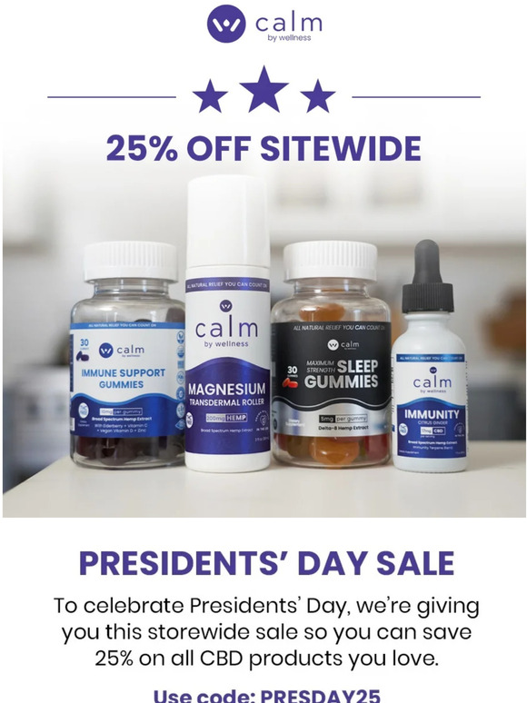25% Sale on Presidents Day!