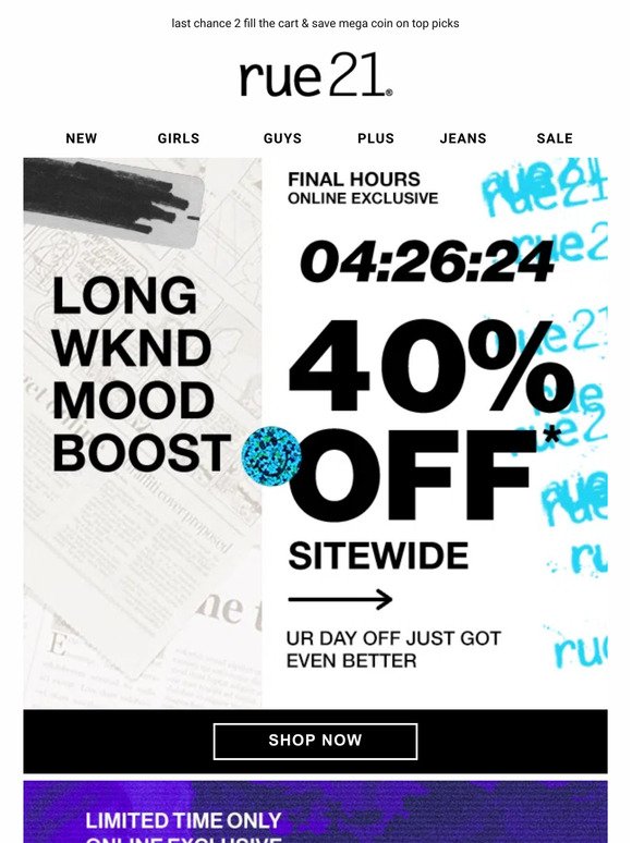 ❗40% OFF sitewide ends in 3.. 2..