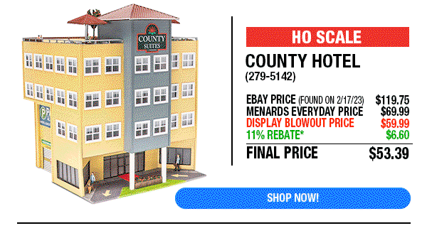 HO Scale County Hotel (SKU# 279-5142)