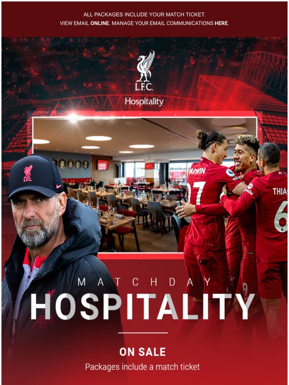 Liverpool FC US Secure your seat with Matchday Hospitality Milled
