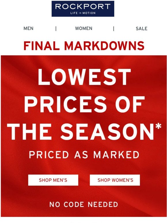 New flash: More markdowns added to sale!
