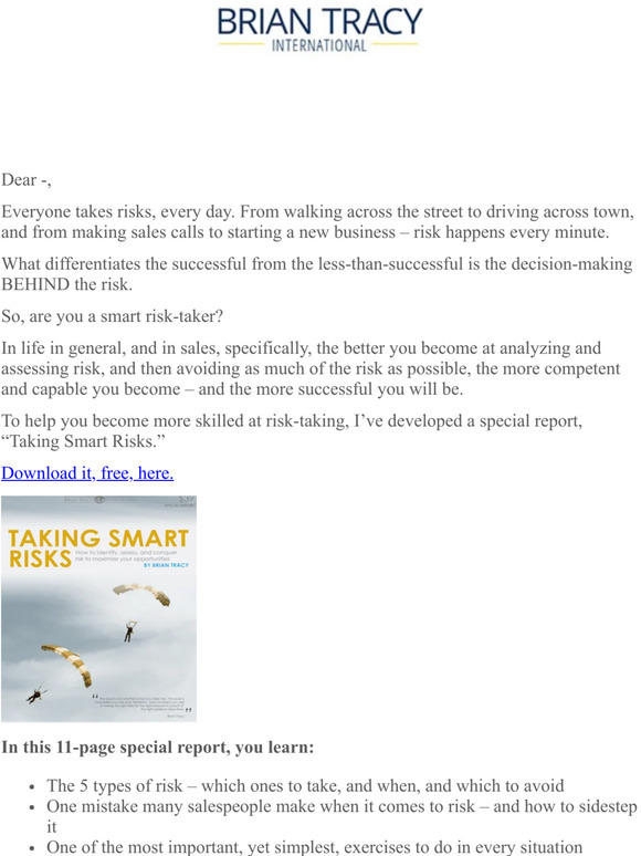 Brian tracy how to take smart risks milled