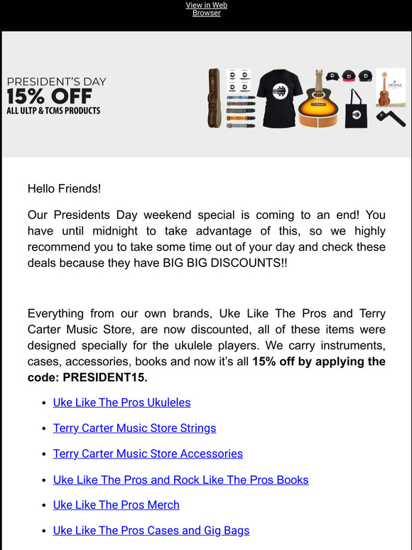 Shop our Presidents Day sale now! Last day for savings!