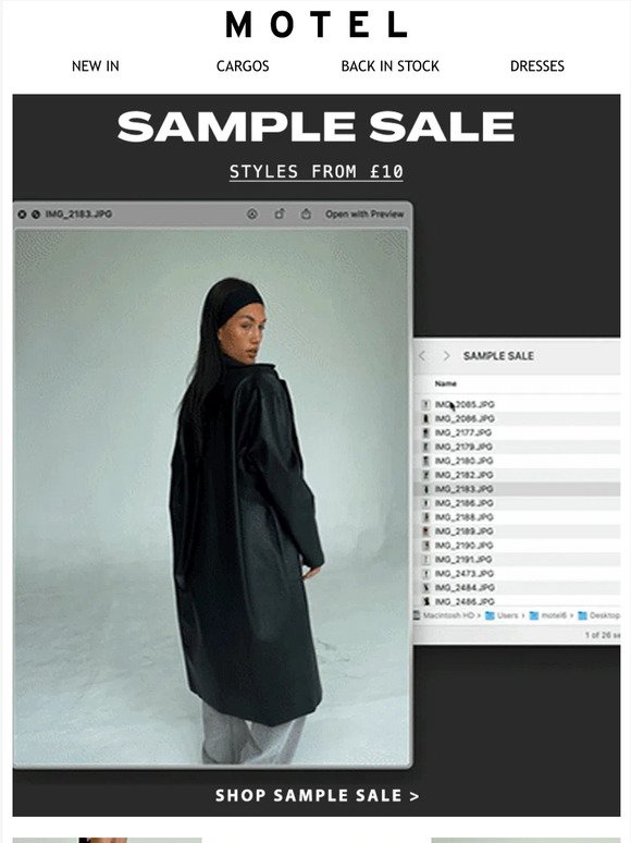 SAMPLE SALE / styles from £10