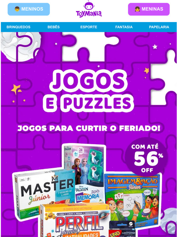 Até 56%OFF em jogos e puzzles? Temos! 🧩