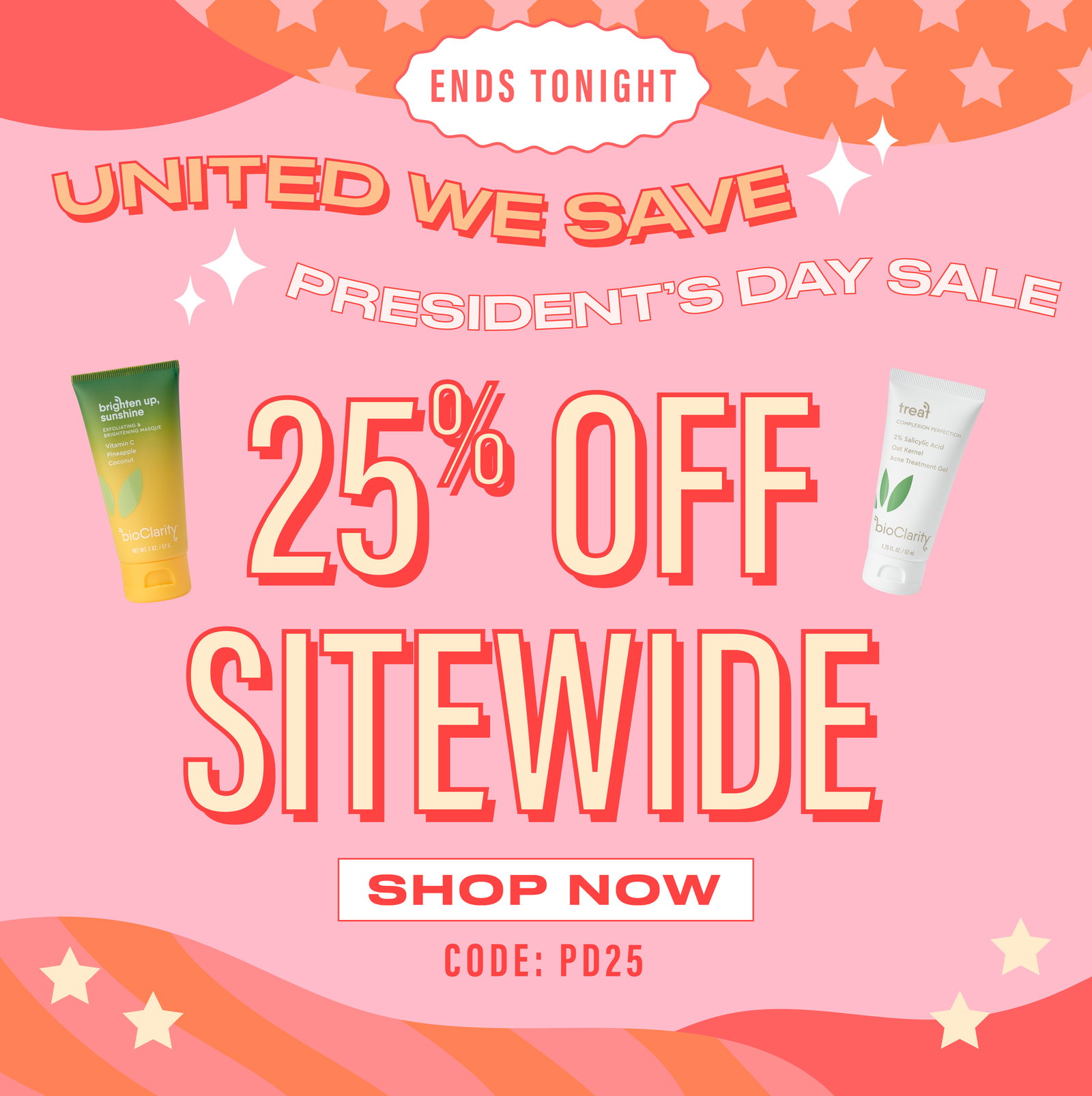 Ends tonight Presidents' Day sale 25% off code: PD25