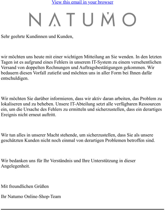 Wichtigen Mitteilung - Keine Werbung