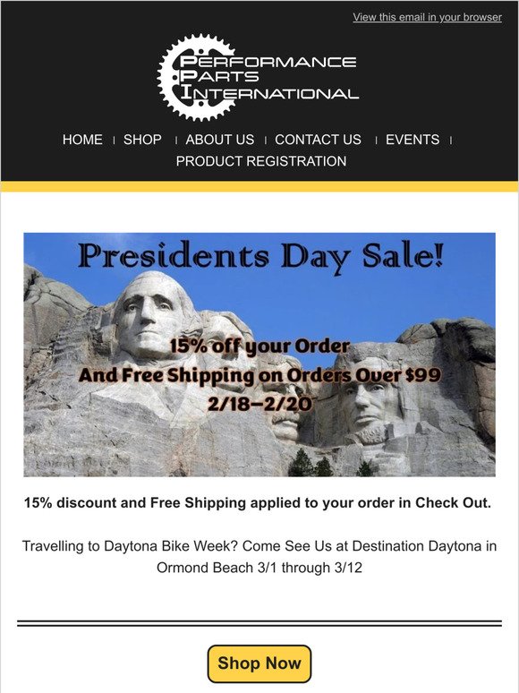 ENDS TONIGHT - President's Day Sale 2/18 thru 2/20 - 15% OFF & FREE SHIP $99+