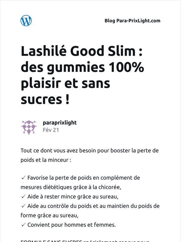 [Nouvel article] Lashilé Good Slim : des gummies 100% plaisir et sans sucres !
