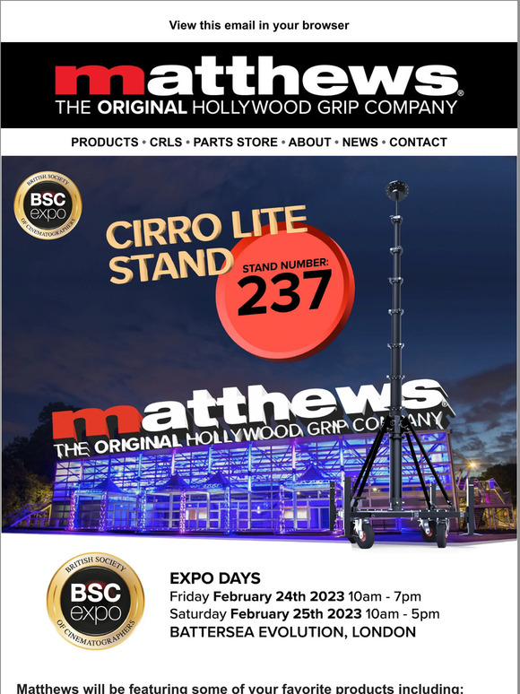 See Matthews At BSC Expo Stand #237