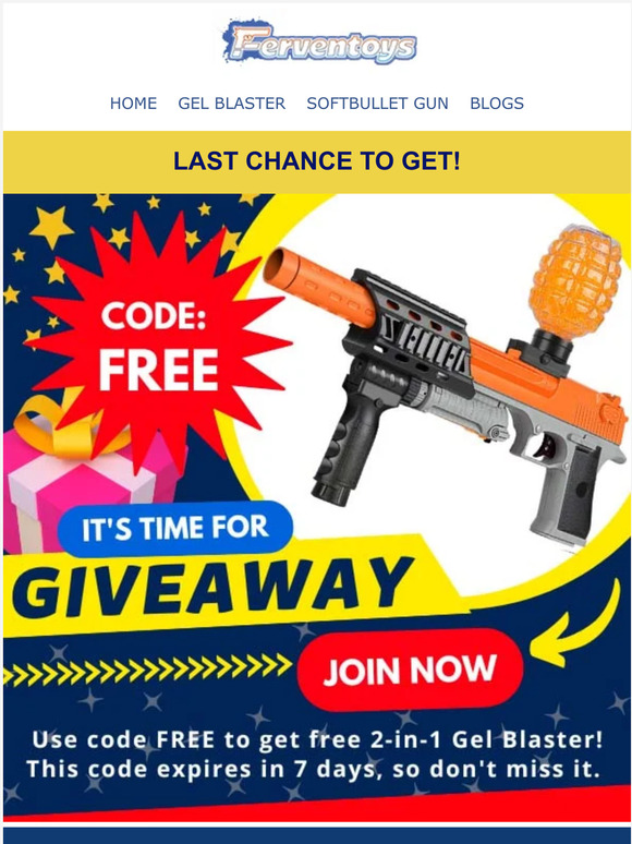 🚨Tick, tock! FREE Giveaway ends soon!