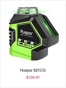 Huepar 621CG - 3D Laser Level Cross Line with 2 Plumb Dots Angle