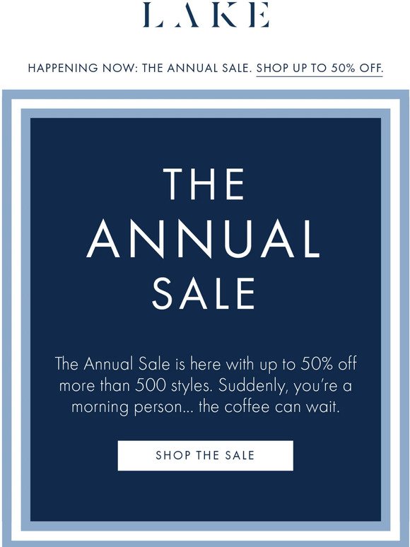 Up to 50% off: The Annual Sale starts now