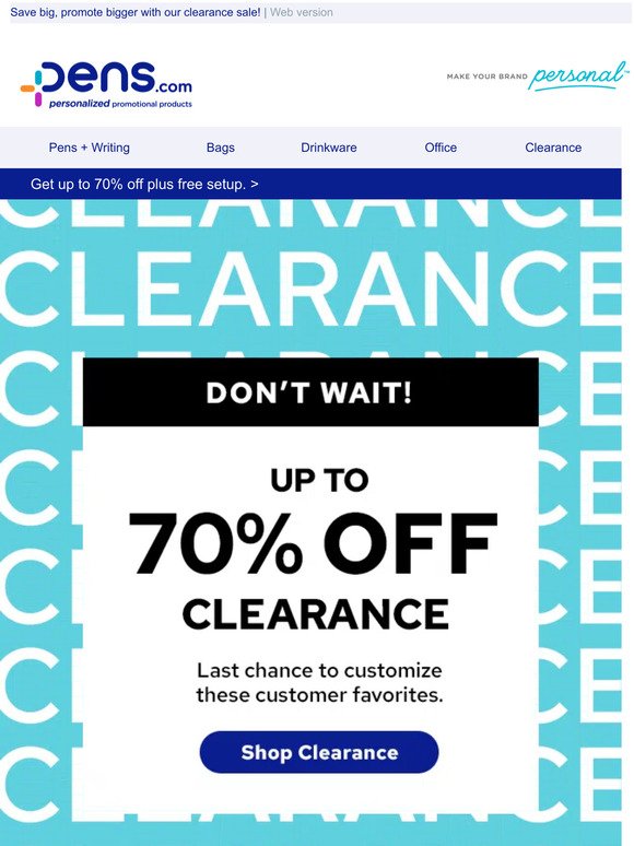 Up to 70% off clearance deals!