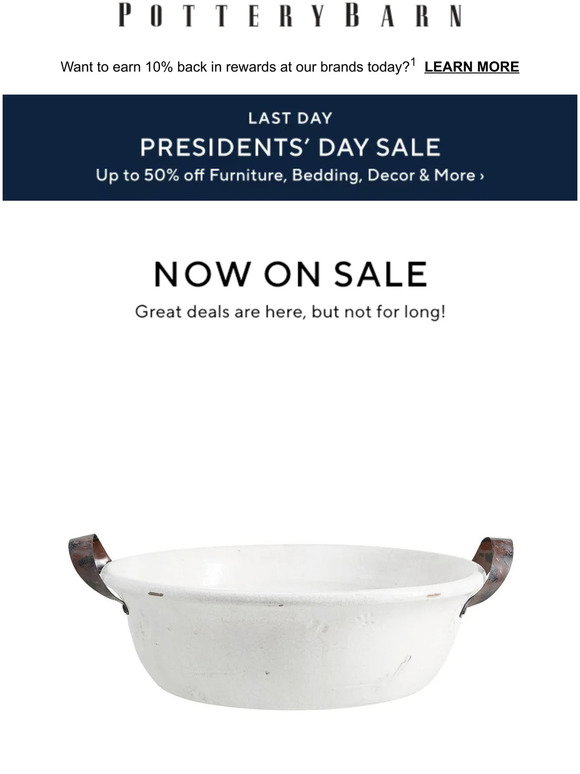 Pottery Barn: Good news: It's on sale (Plus, last day for up to 50% off ...