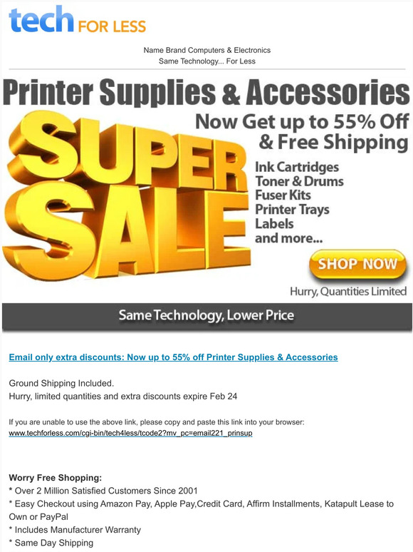 — -Now get up to 55% Off Printer Supplies & Accessories