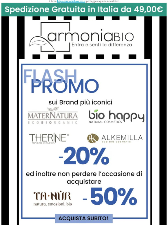 FLASH PROMO! -20% sui tuoi prodotti preferiti!