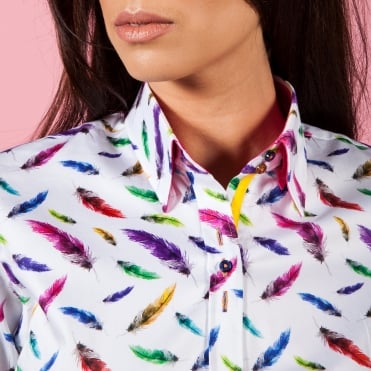 DIANA FEATHERS PRINT SHIRT