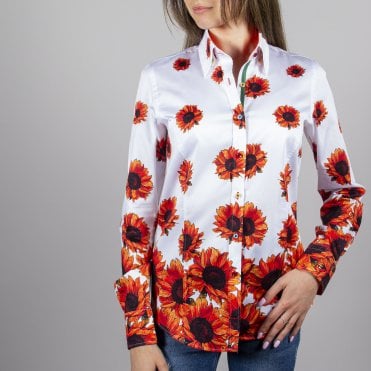 SUNFLOWER PRINT LADIES SHIRT