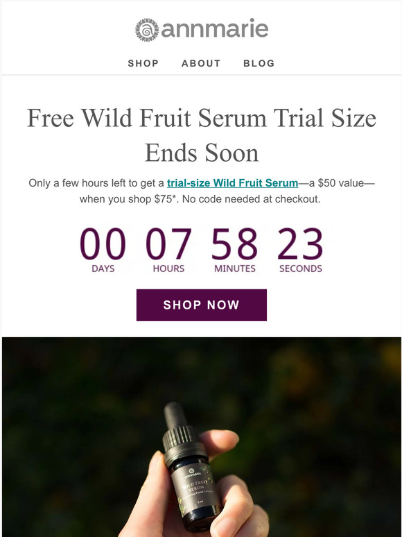 Final hours: your free Wild Fruit Serum