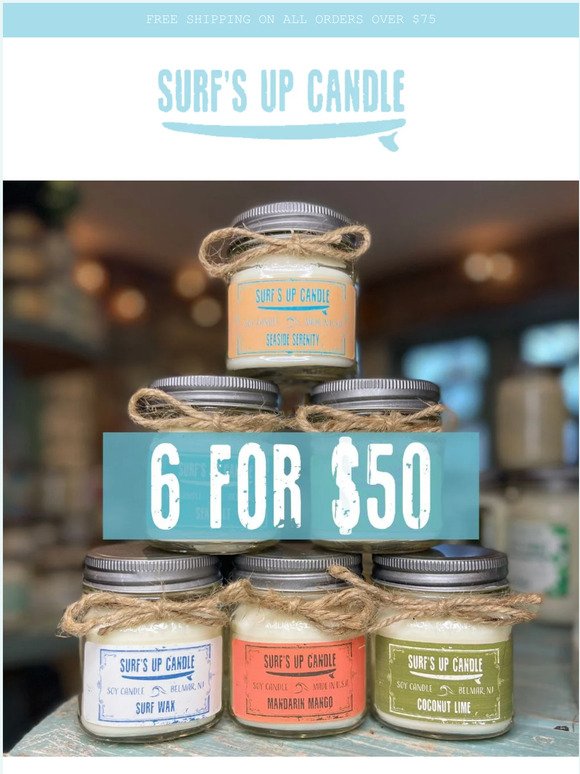 6 Candles For $50 🚨 (A $50+ savings!)