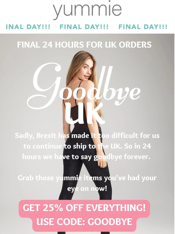 Final 24 hrs for UK Orders 👋