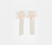 Flower Statement Diamante Drop Earrings