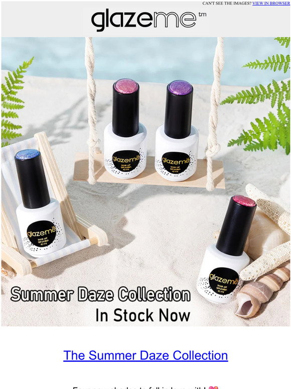 GlazeMe Gel Nail Polish Australia Summer Daze 4 New Summer Shades 