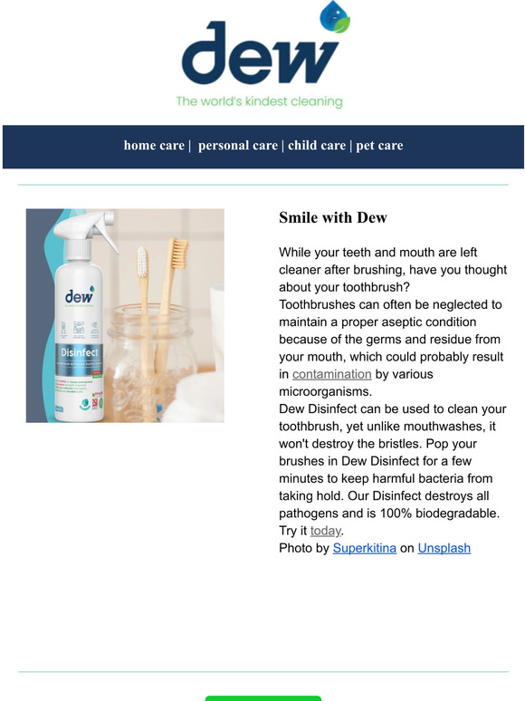 'Dew' clean your toothbrush? 😄