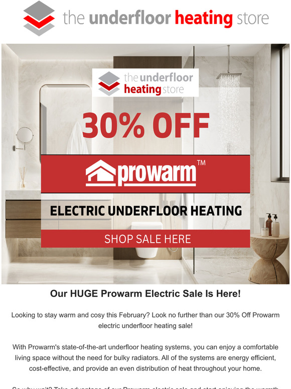 30% OFF Prowarm Electric Sale