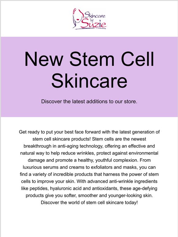 All new Stem Cell Skincare
