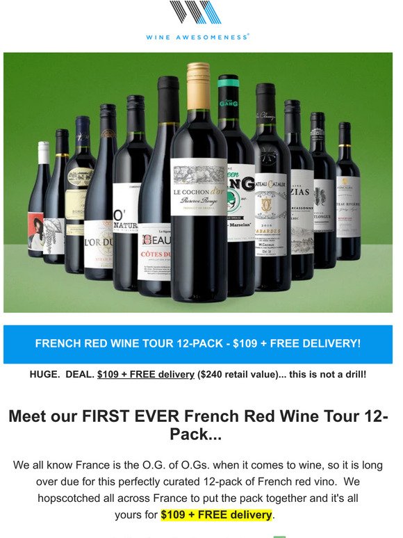 FIRST. EVER. french red 🍷 wine tour 12-pack...