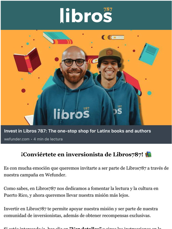 ¡Oportunidad para invertir en Libros787!