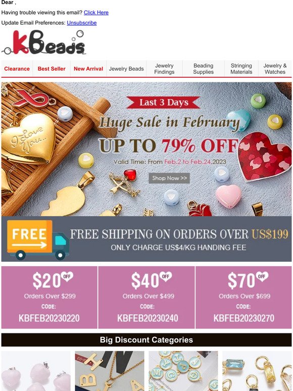 Last 3 Days! Up to 79% OFF Big Sale in February + Free Shipping + Free Coupons