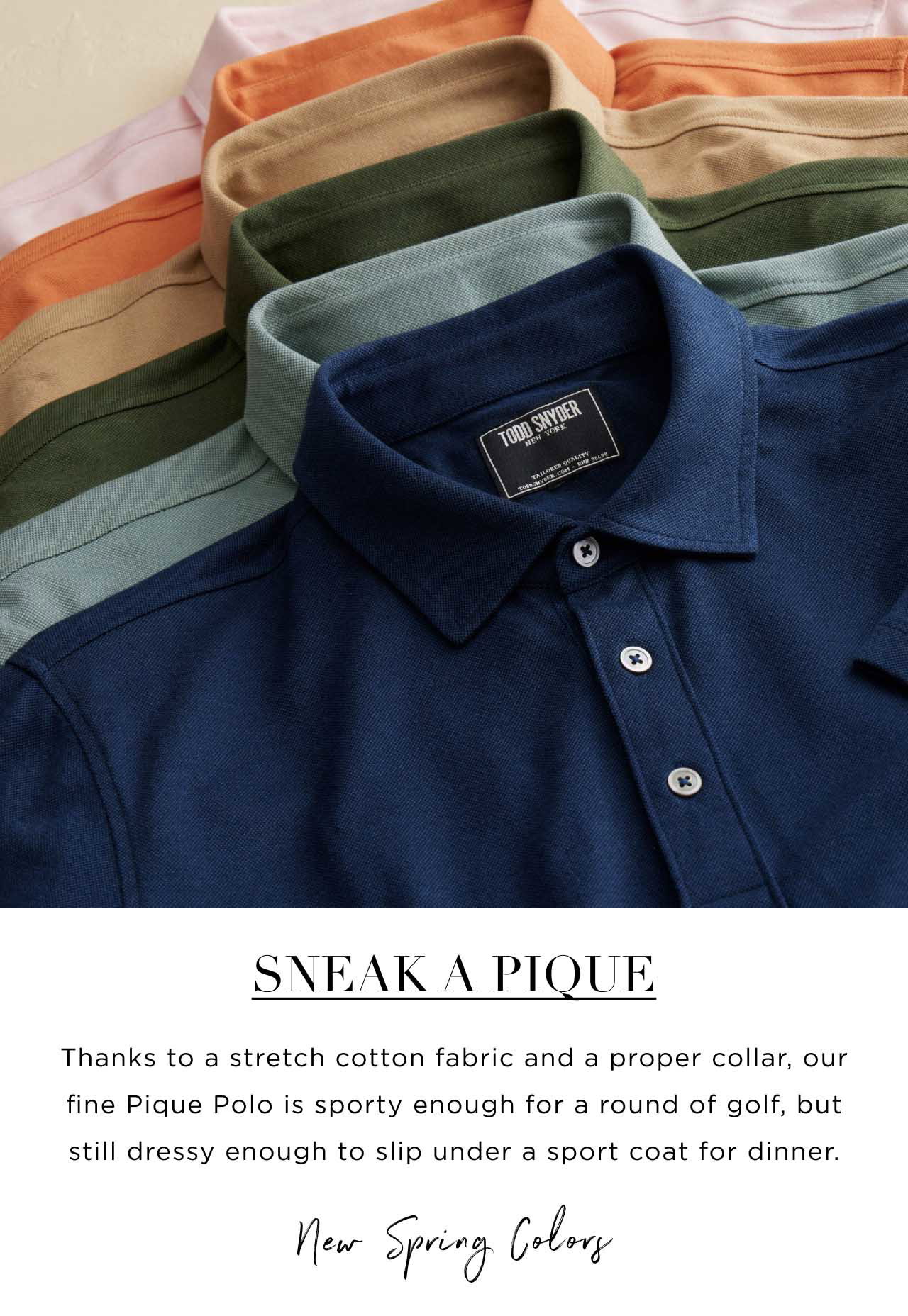 Todd Snyder Fine Pique Polo - Blue - Polo Shirts